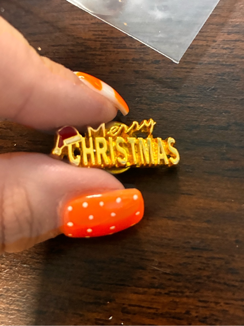 Gold "Merry Christmas" Festive Pin - Holiday Accessory